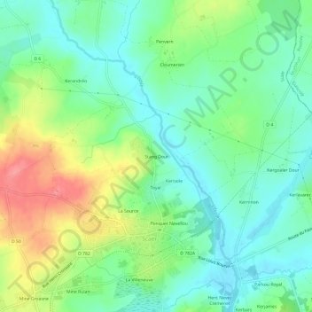 Stang Dour topographic map, elevation, terrain