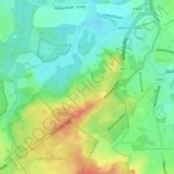 Rodborough Common topographic map, elevation, terrain
