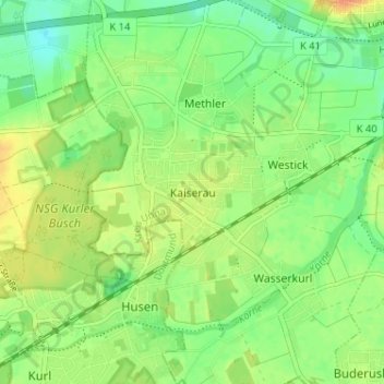 Kaiserau topographic map, elevation, terrain