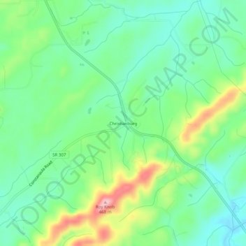 Christianburg topographic map, elevation, terrain