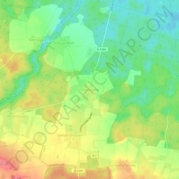 Oberbiberg topographic map, elevation, terrain