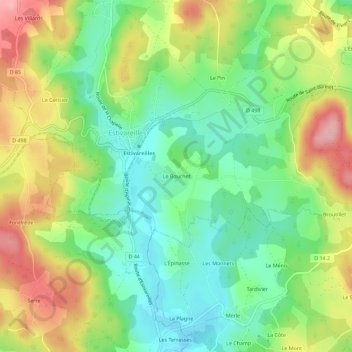 Le Bouchet topographic map, elevation, terrain