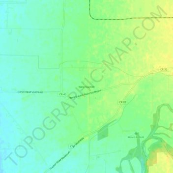 West Stayton topographic map, elevation, terrain
