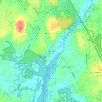 Riverside topographic map, elevation, terrain