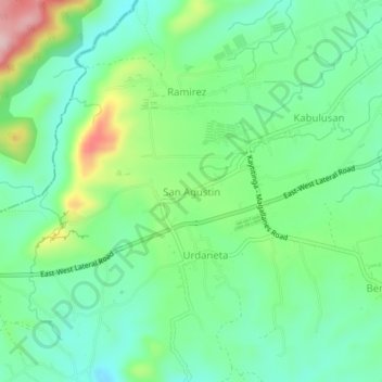 San Agustin topographic map, elevation, terrain