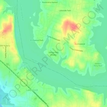 Delray Park Estates topographic map, elevation, terrain