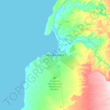 Moçâmedes topographic map, elevation, terrain