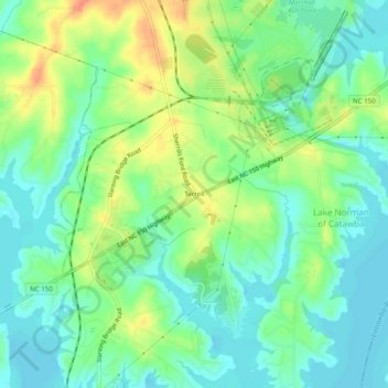 Terrell topographic map, elevation, terrain