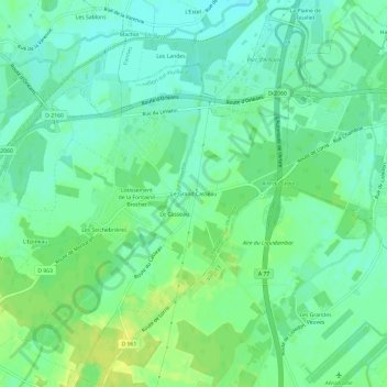 Le Grand Casseau topographic map, elevation, terrain