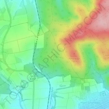 Kreischberg topographic map, elevation, terrain
