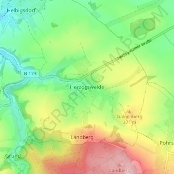 Herzogswalde topographic map, elevation, terrain