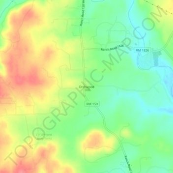 Driftwood topographic map, elevation, terrain