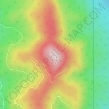 Border Peak topographic map, elevation, terrain