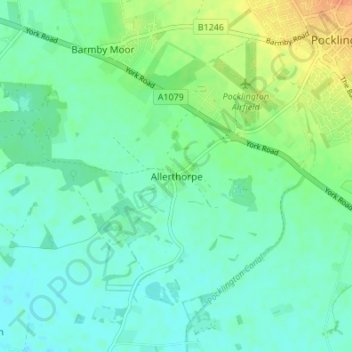 Allerthorpe topographic map, elevation, terrain