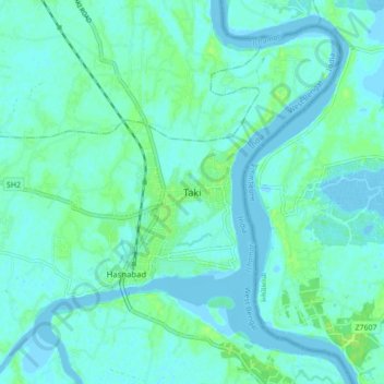 Taki topographic map, elevation, terrain