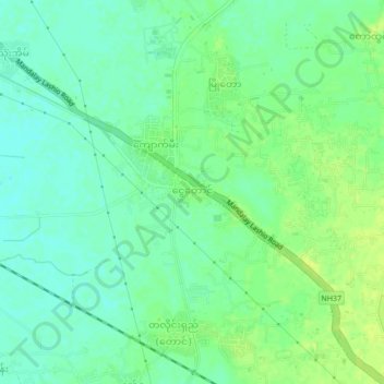 Ngwe Taung topographic map, elevation, terrain
