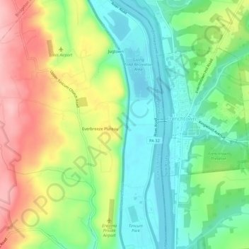 Uhlerstown topographic map, elevation, terrain