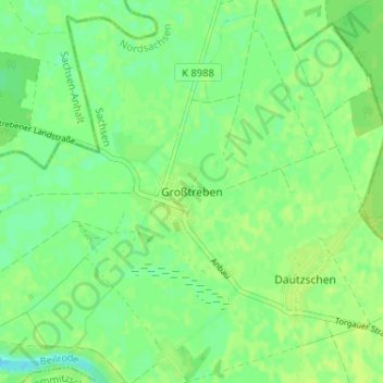 Großtreben topographic map, elevation, terrain