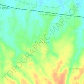 Karanghegar topographic map, elevation, terrain