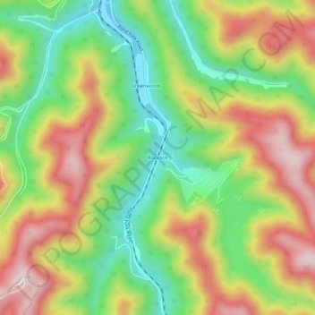 Rocklick topographic map, elevation, terrain