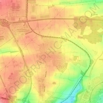 Jungingen topographic map, elevation, terrain