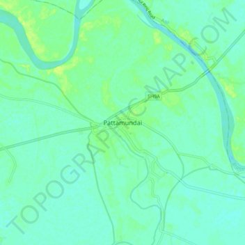 Pattamundai topographic map, elevation, terrain