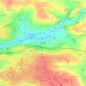 Le Plessis topographic map, elevation, terrain
