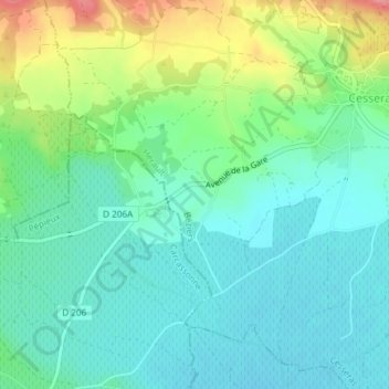 La Cayla topographic map, elevation, terrain