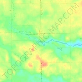 Millbrook topographic map, elevation, terrain