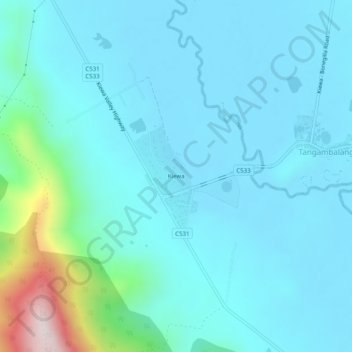 Kiewa topographic map, elevation, terrain