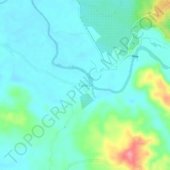 Tudela topographic map, elevation, terrain