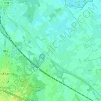 Moerbrugge topographic map, elevation, terrain