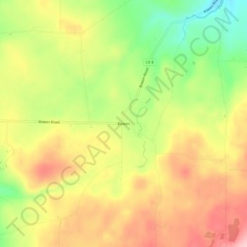 Bowen topographic map, elevation, terrain