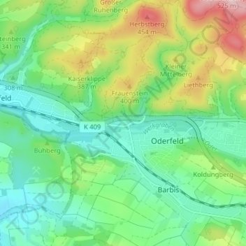 Zoll topographic map, elevation, terrain