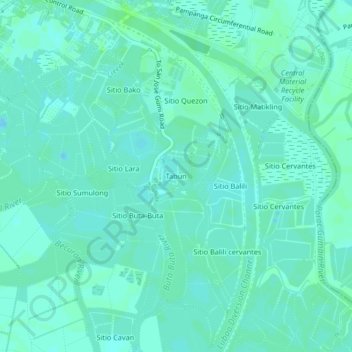 Tabun topographic map, elevation, terrain