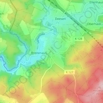 Wittgert topographic map, elevation, terrain