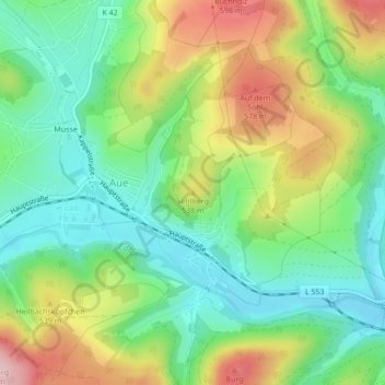 Sehlberg topographic map, elevation, terrain