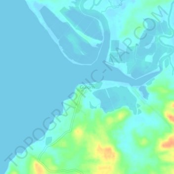 Guiom topographic map, elevation, terrain