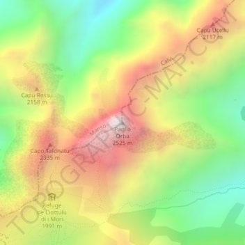 Paglia Orba topographic map, elevation, terrain