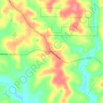 Vandalia topographic map, elevation, terrain