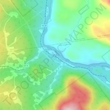 North River topographic map, elevation, terrain