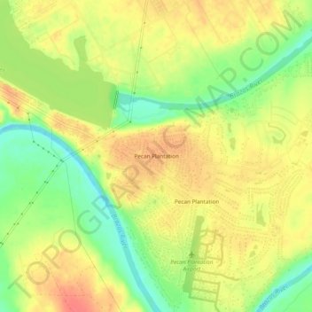 Pecan Plantation topographic map, elevation, terrain
