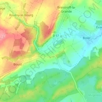 Basse-Parthe topographic map, elevation, terrain