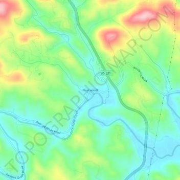 Fleetwood topographic map, elevation, terrain