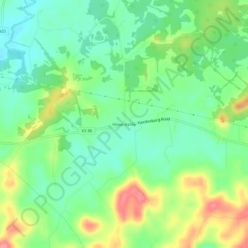 Howe Valley topographic map, elevation, terrain
