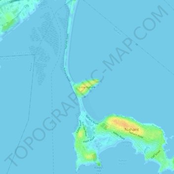 Little Nahant topographic map, elevation, terrain