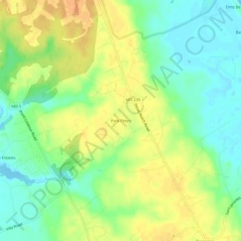 Park Pines topographic map, elevation, terrain