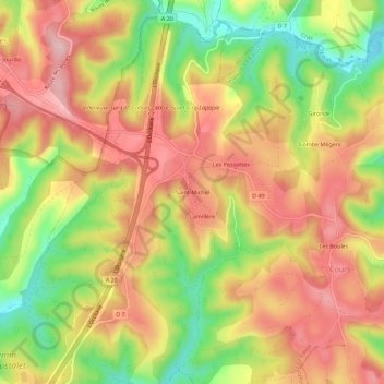 Saint-Michel topographic map, elevation, terrain