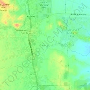 Capehan topographic map, elevation, terrain