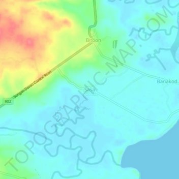 Sasa topographic map, elevation, terrain